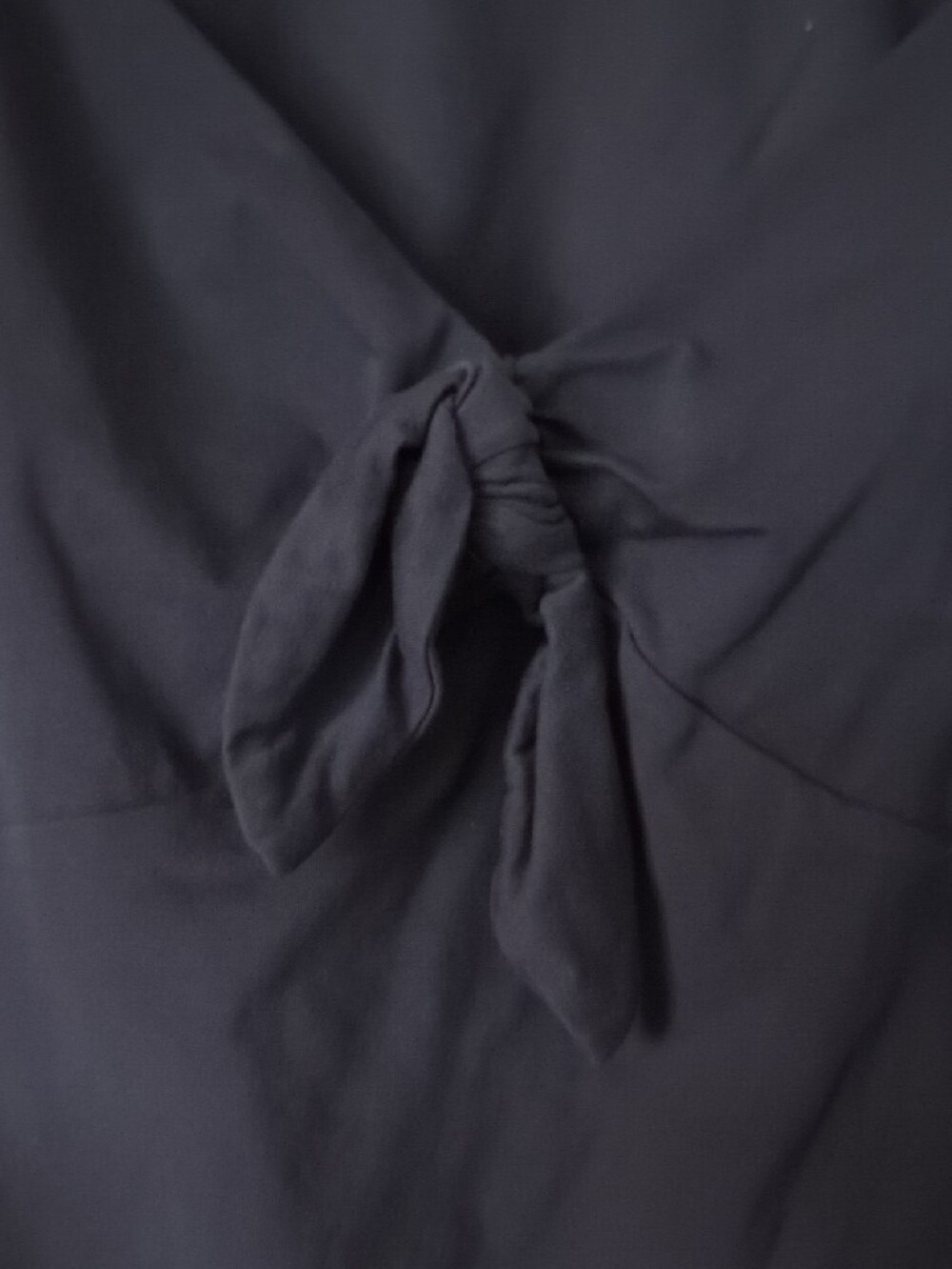 Modcloth Navy Tie-Front Cap Sleeve Top - Picture 2 of 6